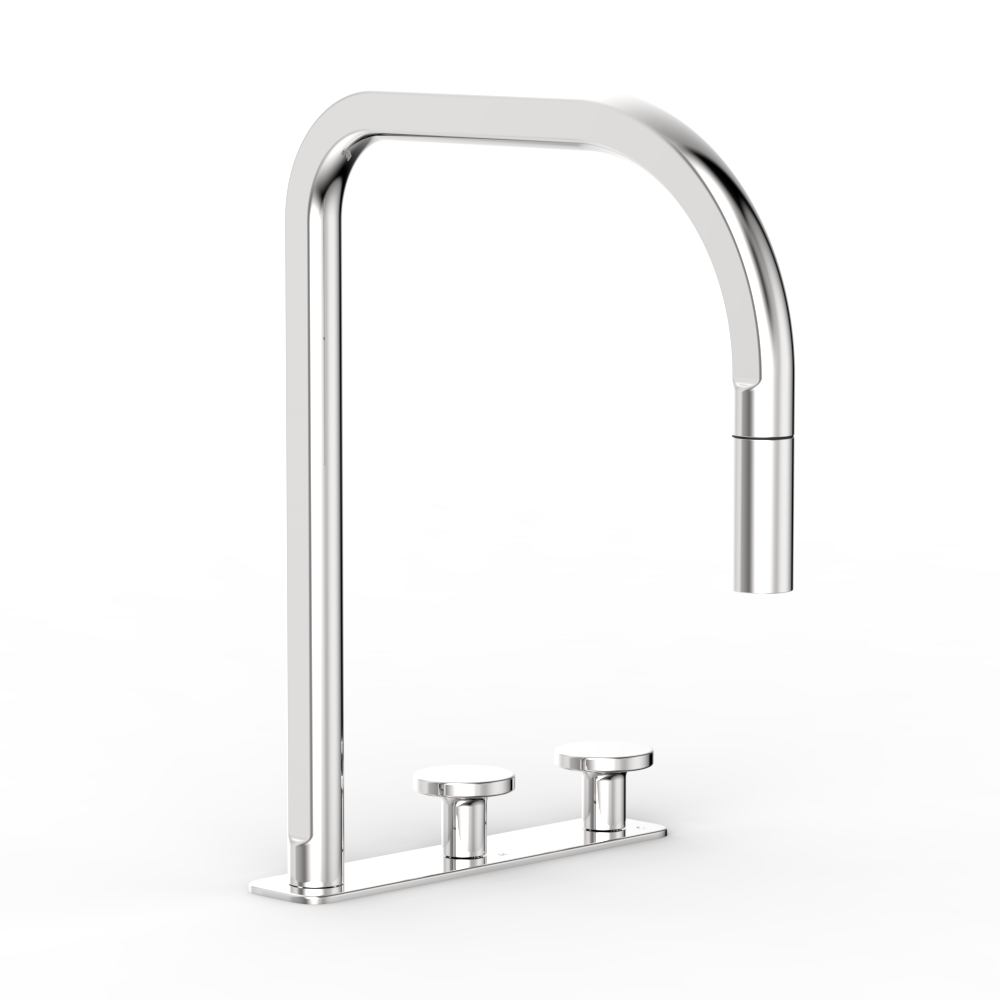 Figura Disc Deck Mount Sink Tap Set W. Pull Out Spray
