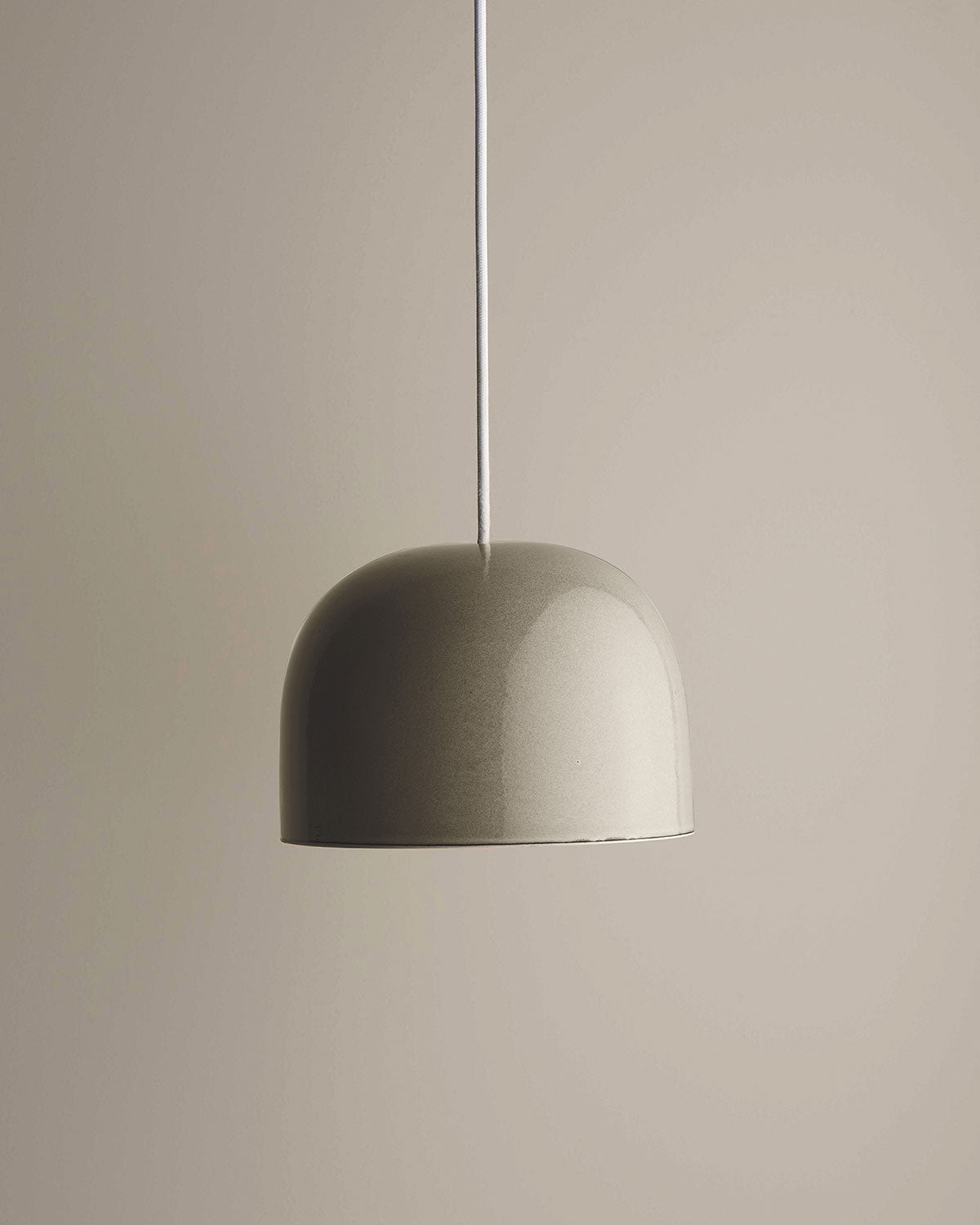 Large Ceramic Pendant Bell Light / Saltbush