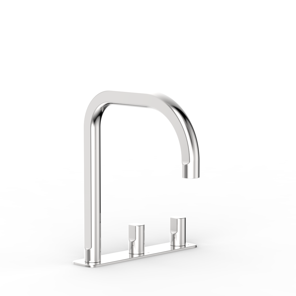 Figura Form Deck Mount Basin Tap Set
