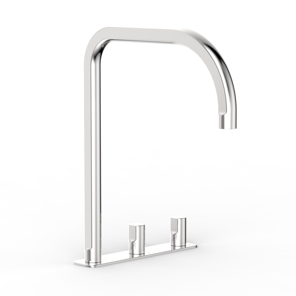 Figura Form Deck Mount Tall Basin Tap Set