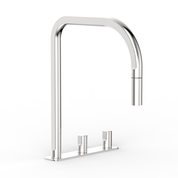 Figura Form Deck Mount Sink Tap Set W. Pull Out Spray