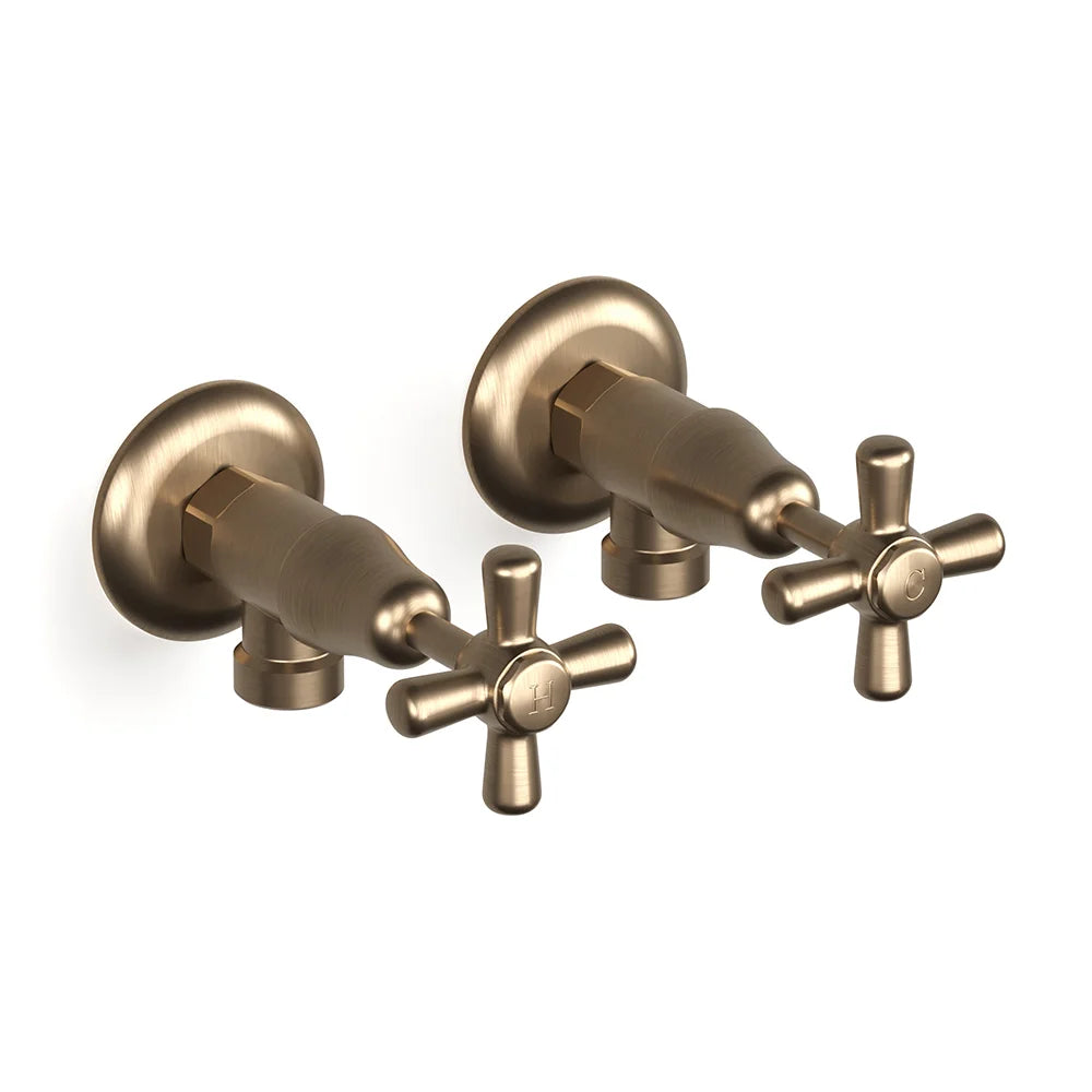 Cascade Washing Machine Taps Pair Cross Handle