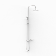 Figura Form Wall Dual Shower Tap System including Tap Set Overhead Shower and Handshower