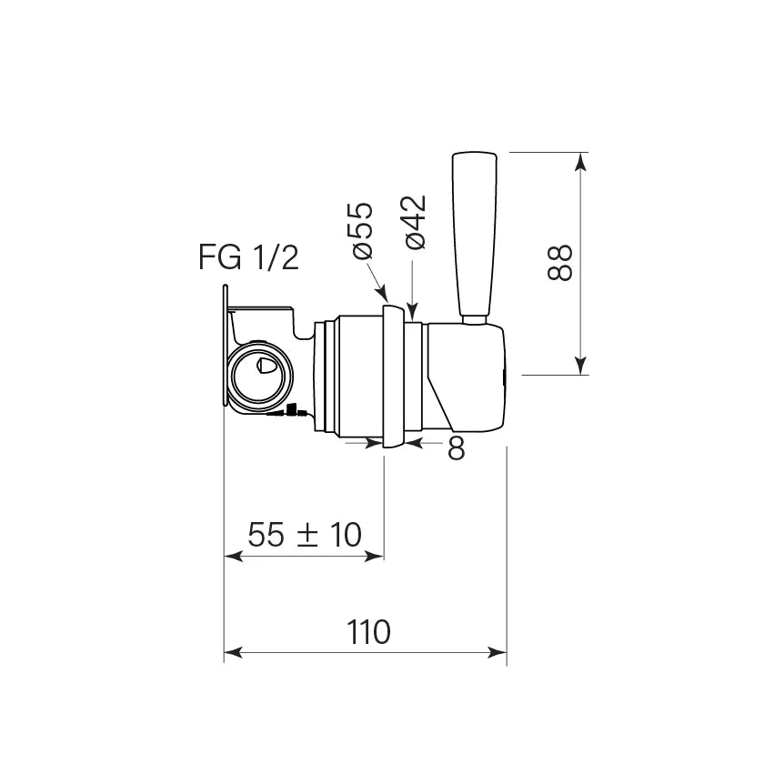 Bremont Wall Mixer 55mm Back Plate