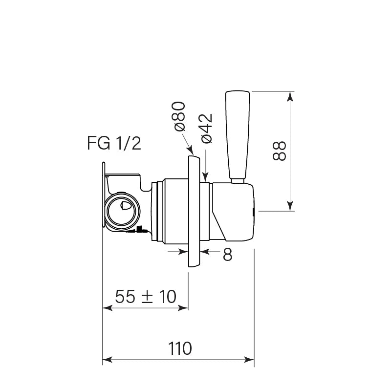 Bremont Wall Mixer 80mm Back Plate