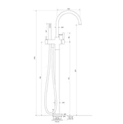 Bremont Floor Bath Mixer Curve W. Micro Handshower