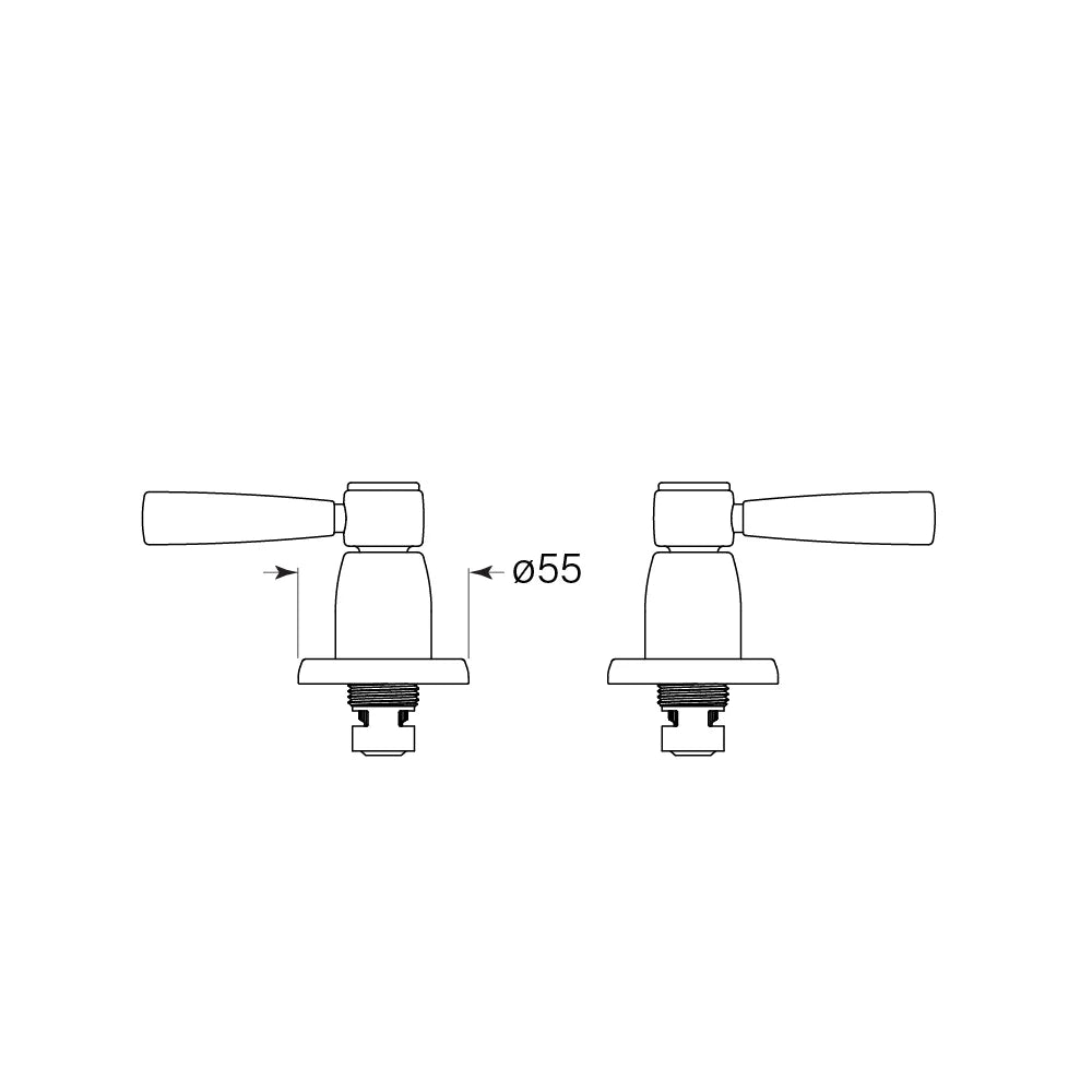 Bremont Lever Hob Mounted Tap Pair