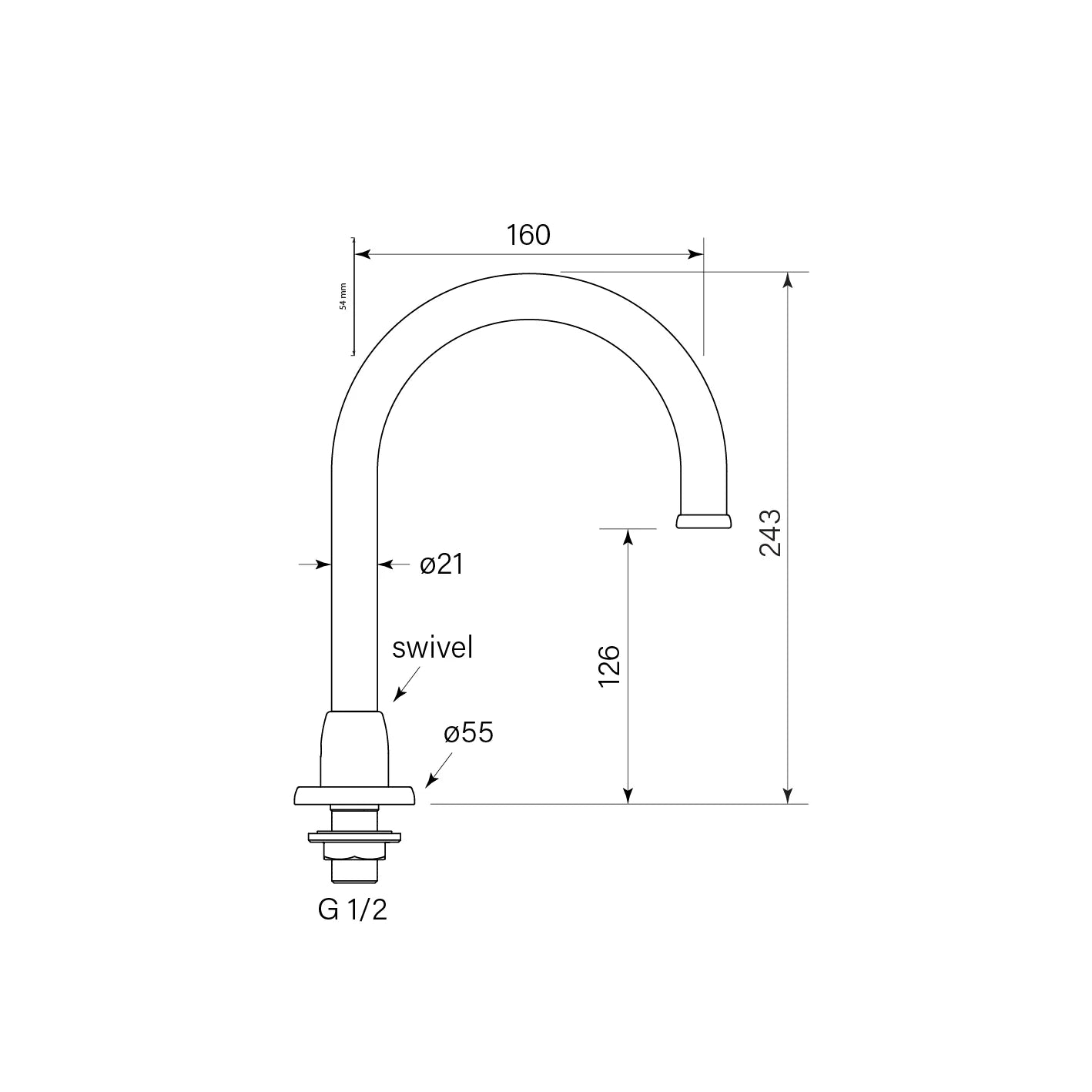 Bremont Hob Bench Mounted Basin Spout