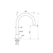 Bremont Hob Bench Mounted Basin Spout