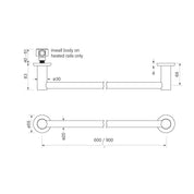 Bremont Heated Towel Rail 600mm