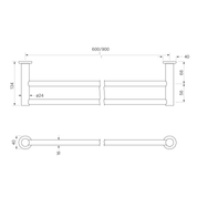 Bremont Towel Rail Double 600mm