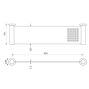 Bremont Shower Shelf, Metal 400mm Long