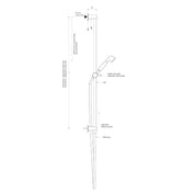 Cascade Slide Rail Hand Shower 600mm