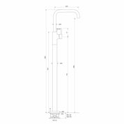 Pegasi Floor Bath Mixer - Square Spout