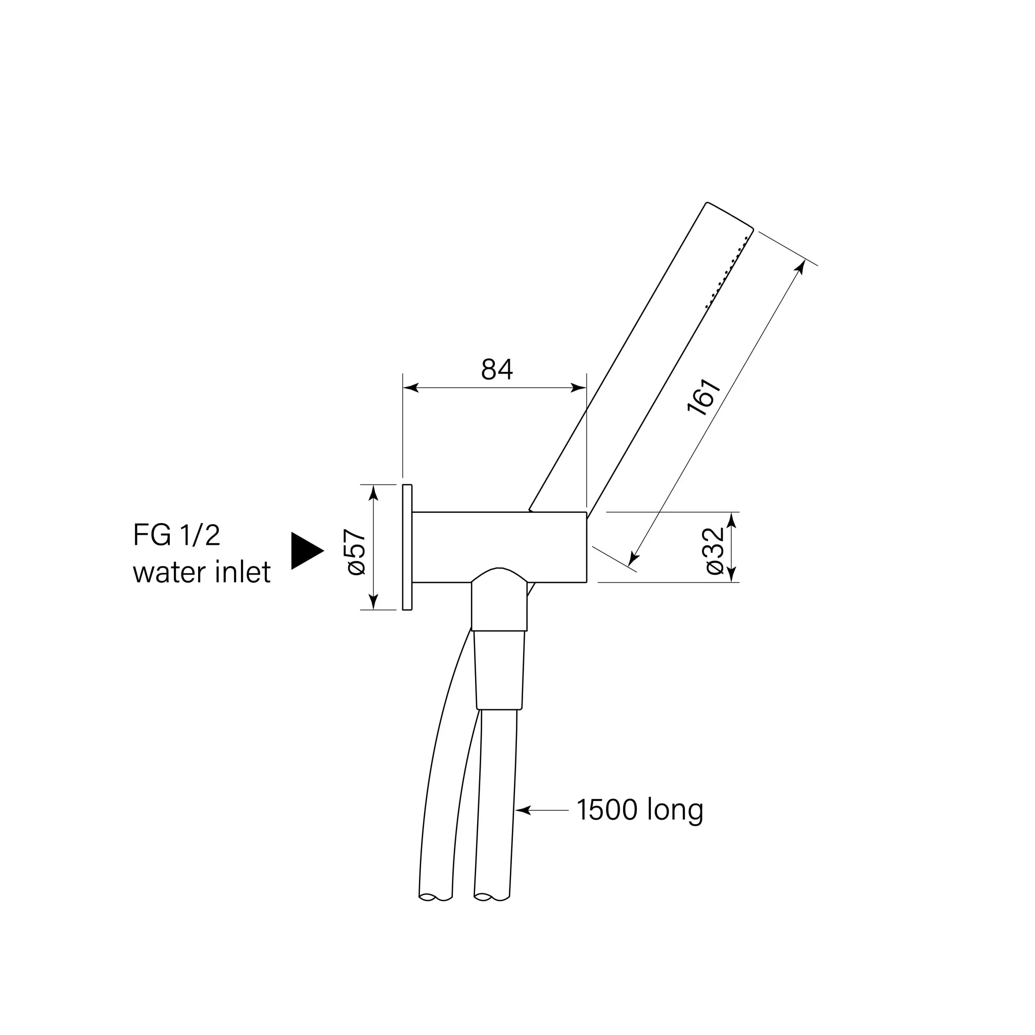 Pegasi Micro Hand Shower on Adjustable Hook