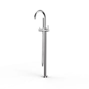 Pegasi Floor Bath Mixer - Gooseneck Spout with Micro Hand Shower