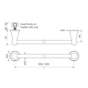 Cascade Heated Towel Rail 900mm