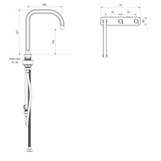 Figura Form Deck Mount Basin Tap Set