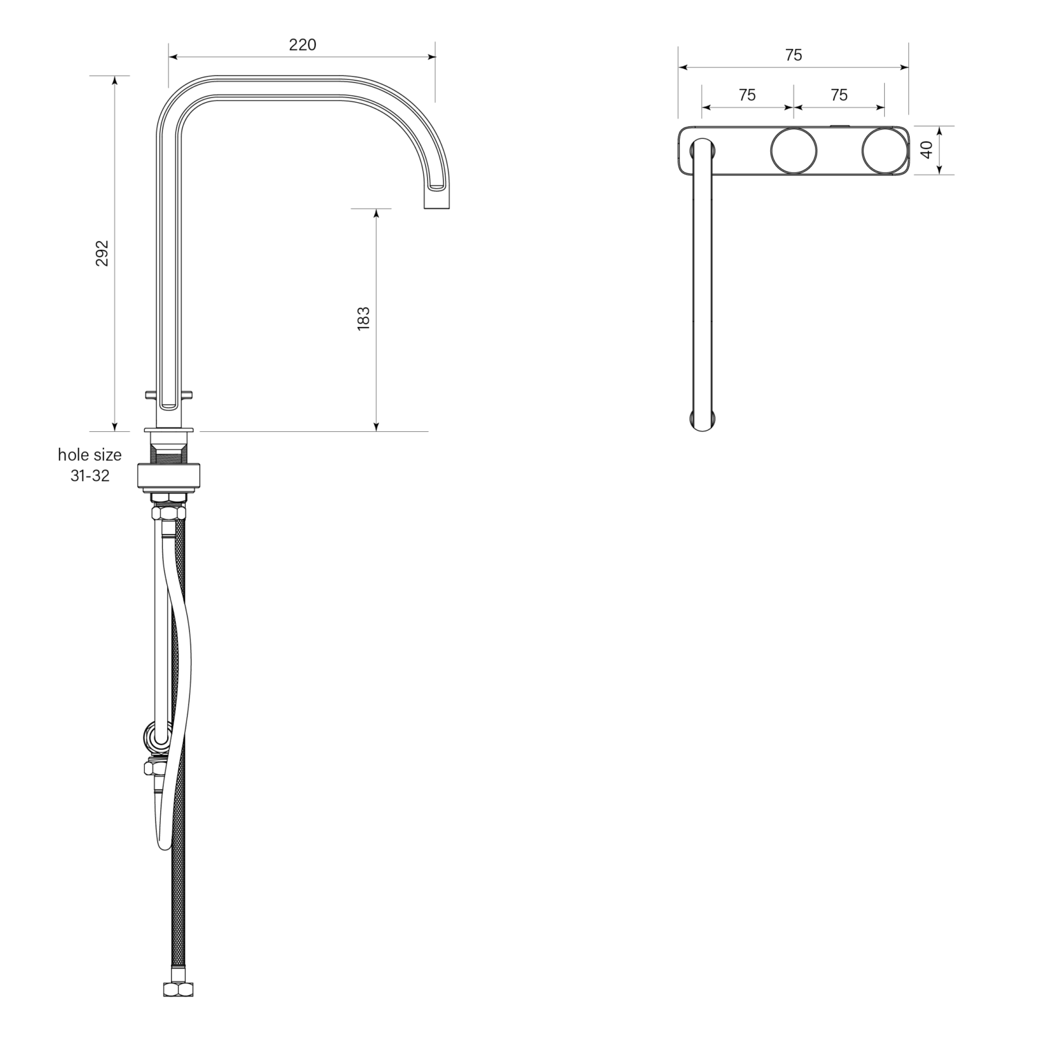 Figura Disc Deck Mount Tall Basin Tap Set