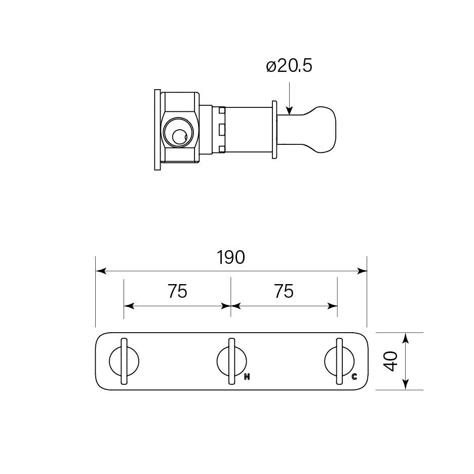 Figura Key Wall Tap Set With Diverter