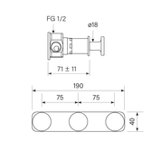 Figura Disc Wall Tap Set With Diverter