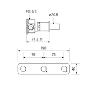 Figura Form Wall Tap Set With Diverter