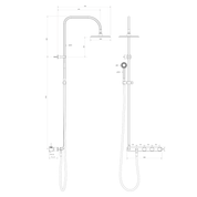 Figura Disc Wall Dual Shower Tap System including Tap Set Overhead Shower and Handshower