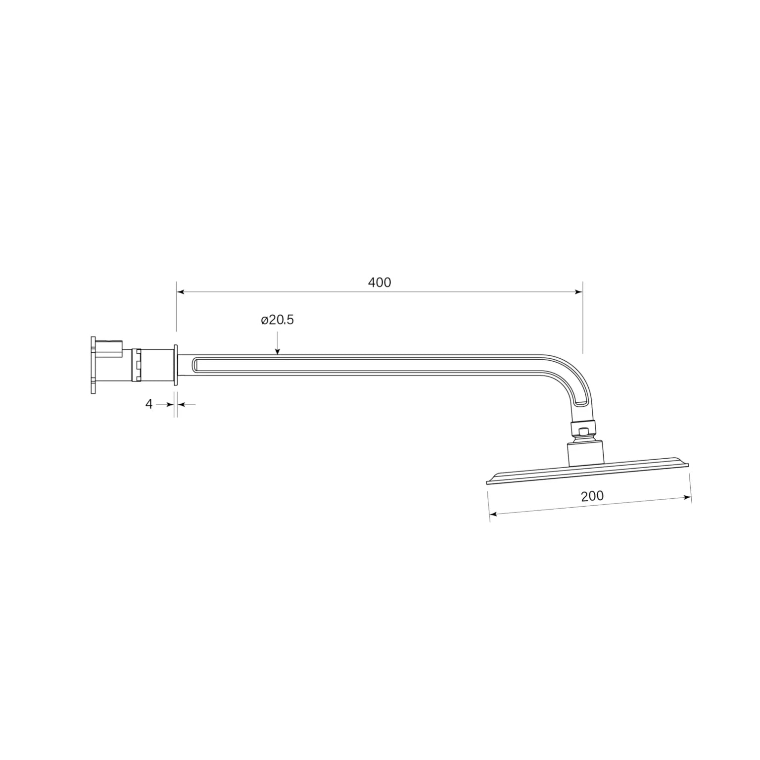Figura Wall Shower With 400mm Arm