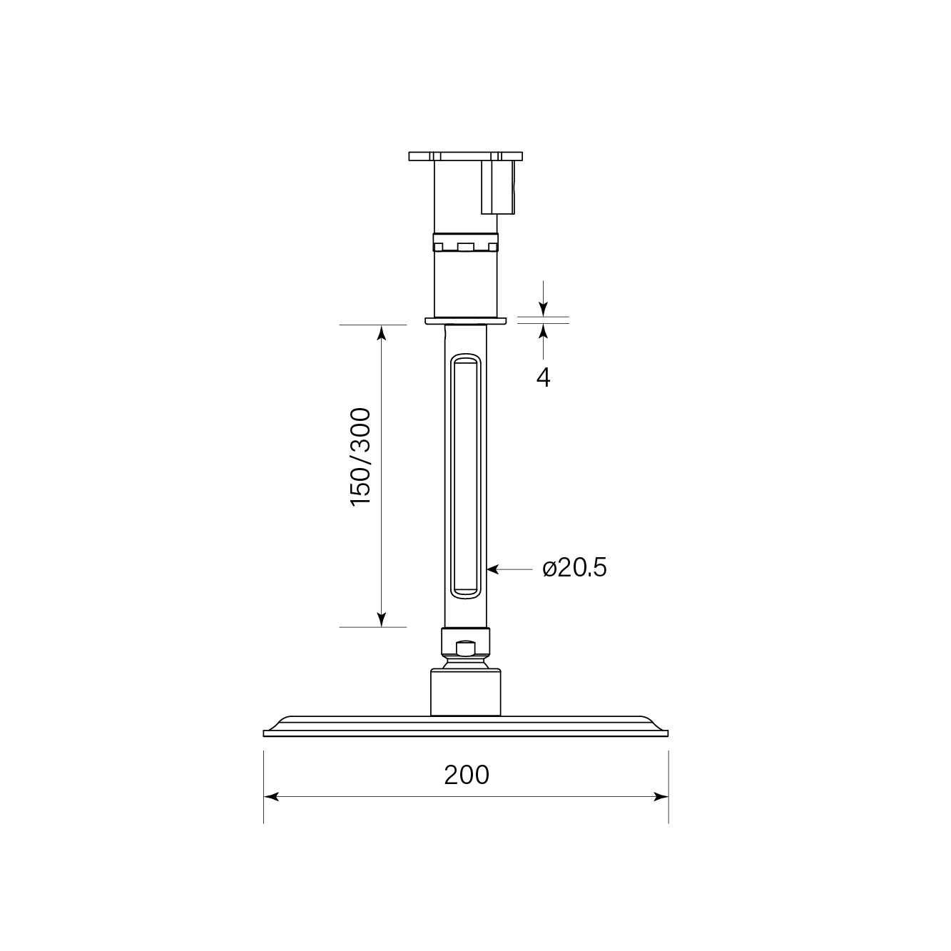 FIGURA CEILING SHOWER 300mm DROP