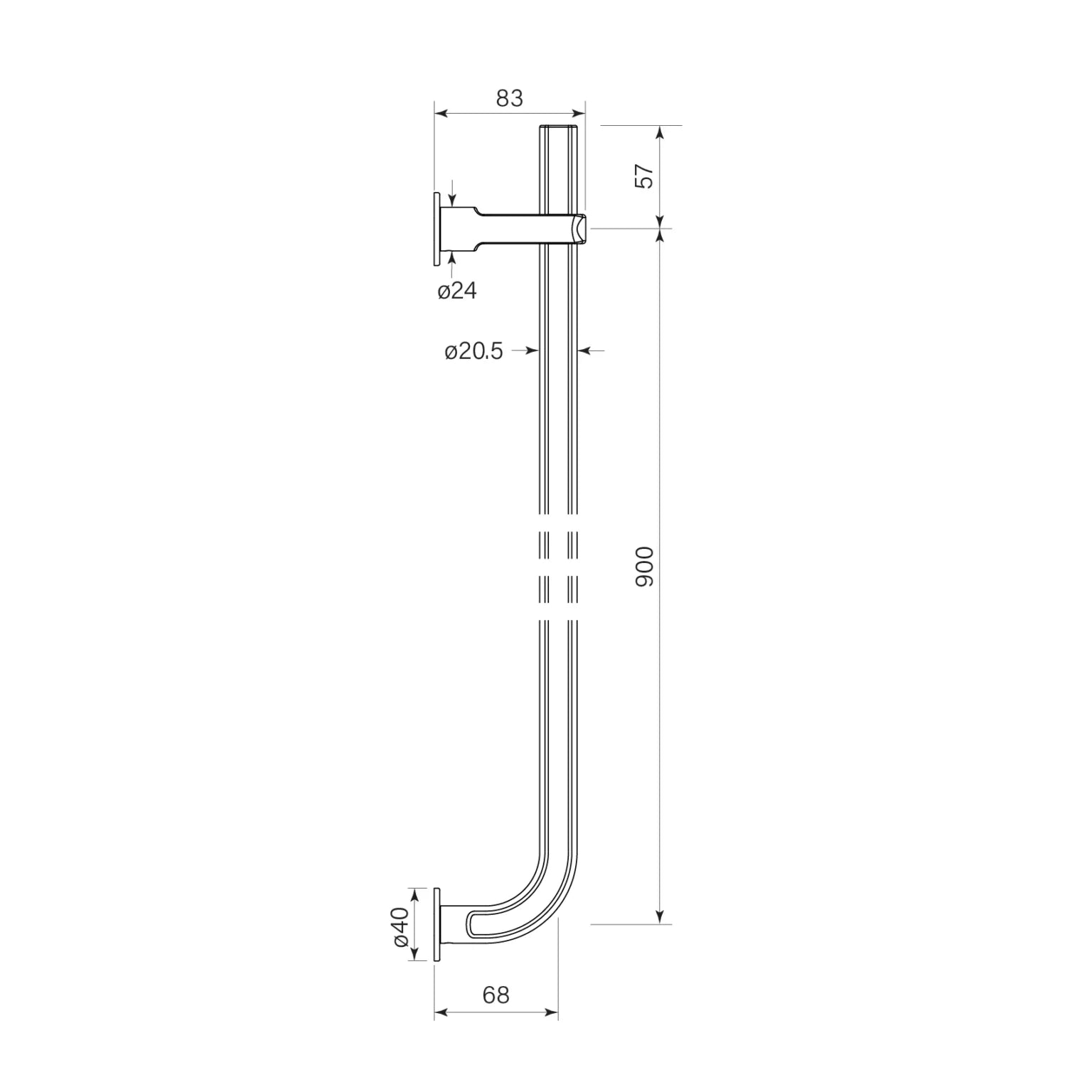 Figura Vertical Heated Towel Rail