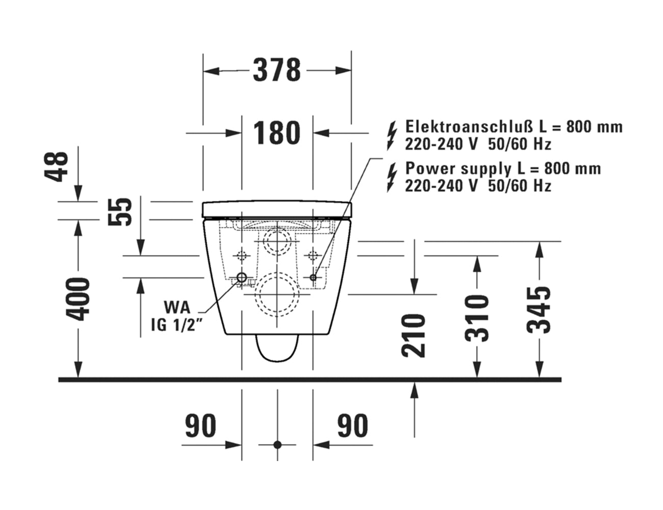 SensoWash¨ Starck f Lite - Wall Hung Only
