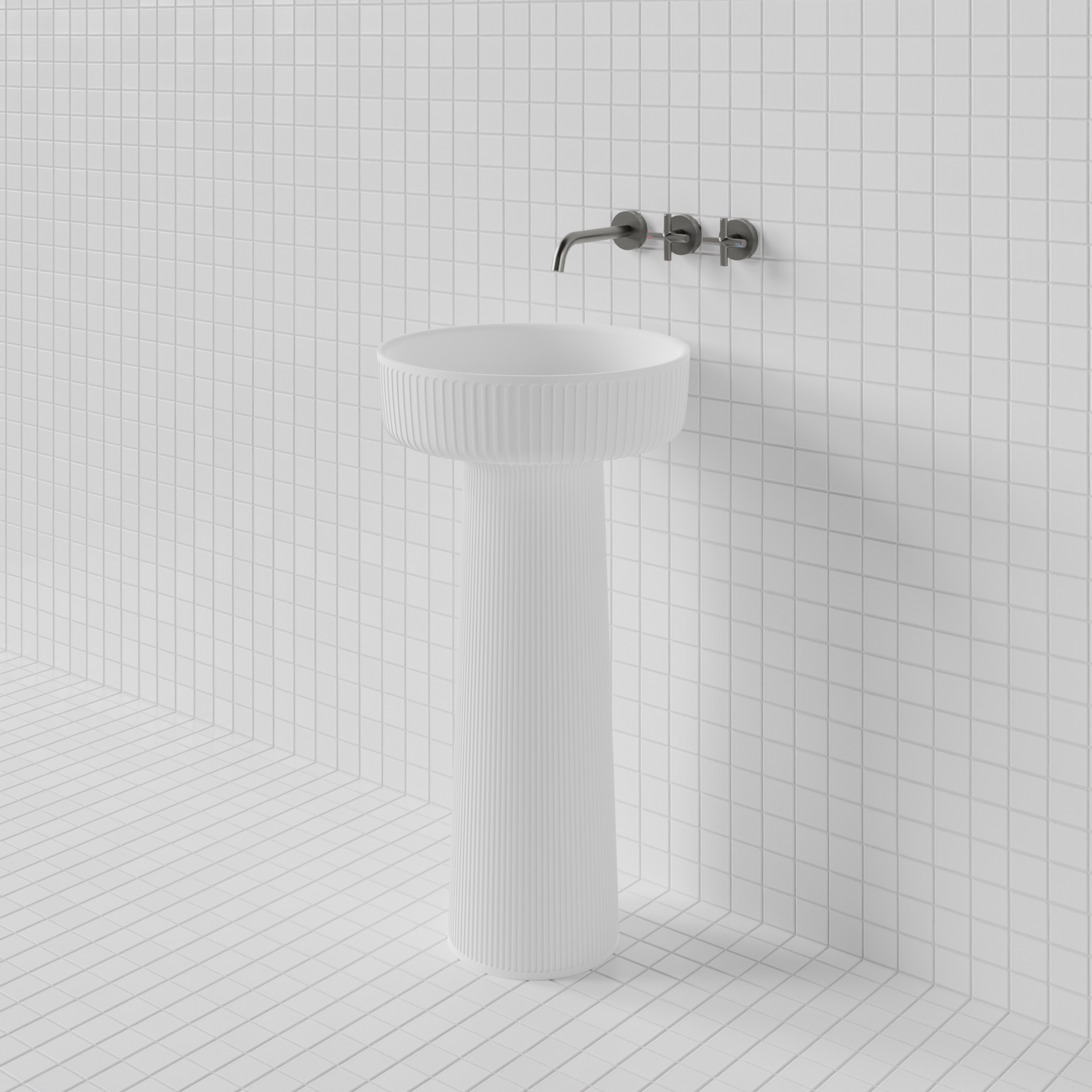 Flute Pedestal Basin