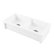 Chambord Charles Large Double Bowl Fireclay White Kitchen Sinks
