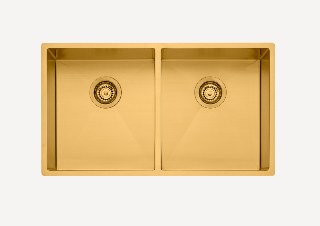 Spectra Double Bowl Sink Brushed Gold
