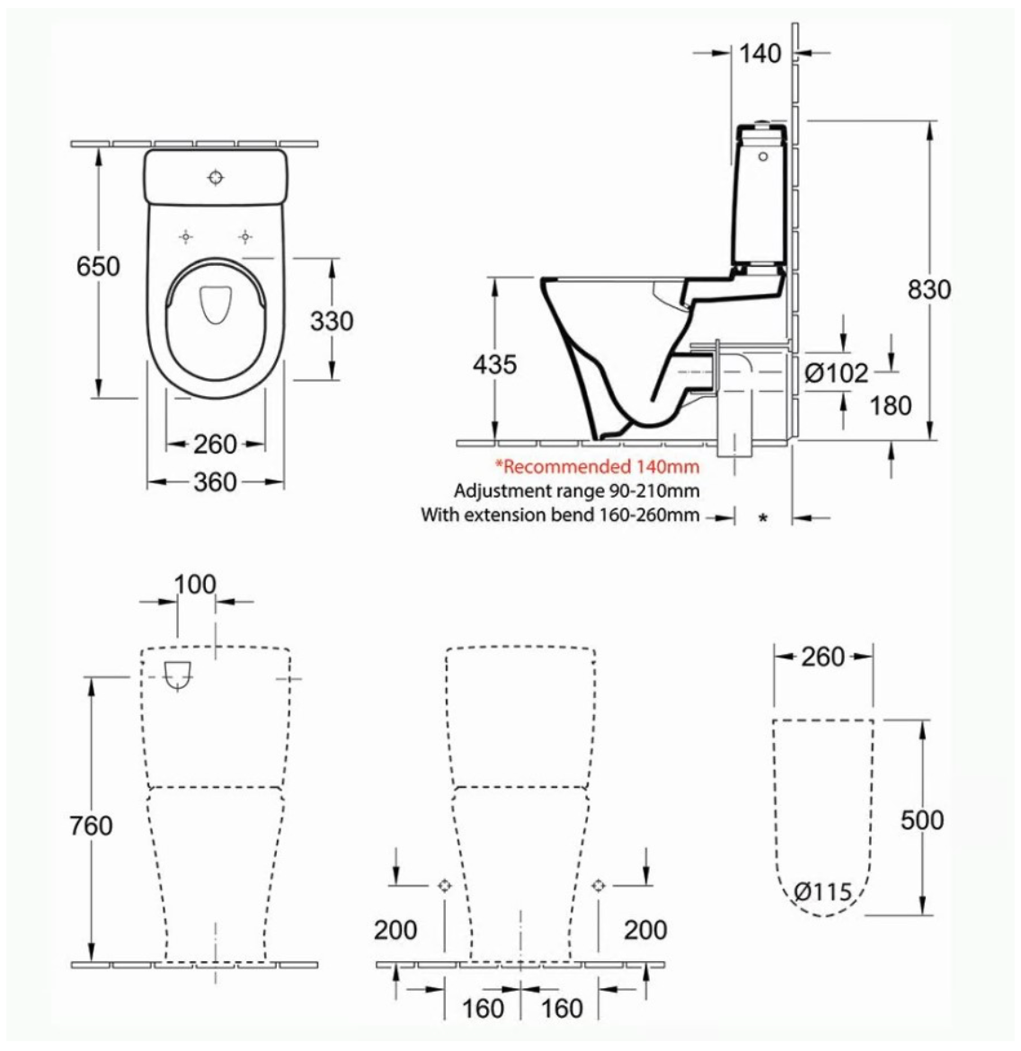 O.NOVO 2.0 DIRECTFLUSH BACK TO WALL TOILET WITH SLIM SEAT