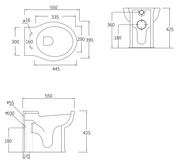Impero Rimless Wall Faced Pan