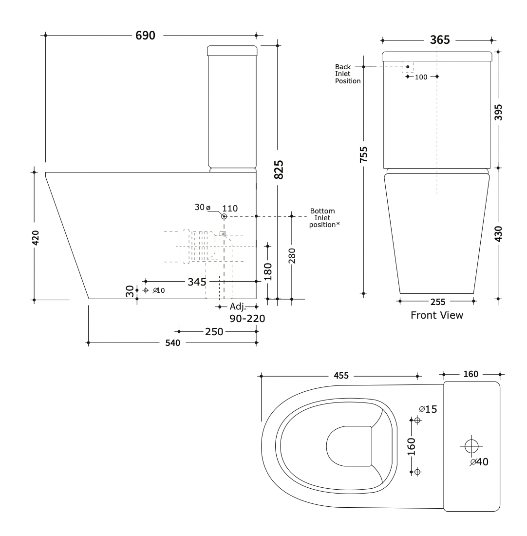 Manhattan Rimless Toilet Suite Matte White