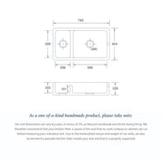 Shaws Hawkshaw 800mm Double Bowl Fireclay Butlers Sink