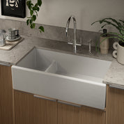 Shaws Hawkshaw 900mm Double Bowl Fireclay Butlers Sink