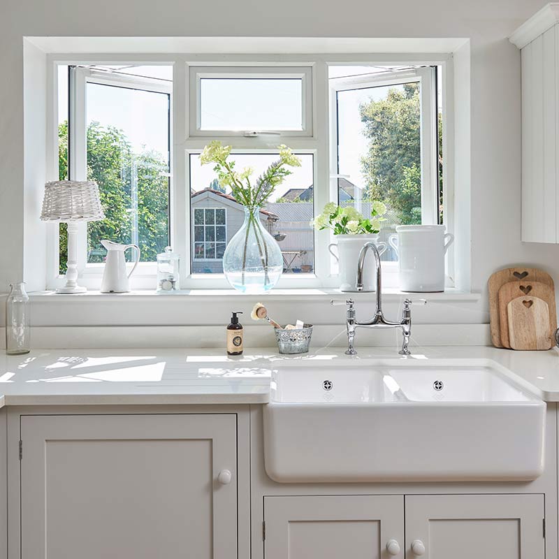 Shaws Double Bowl 800mm Fireclay Butlers Sink