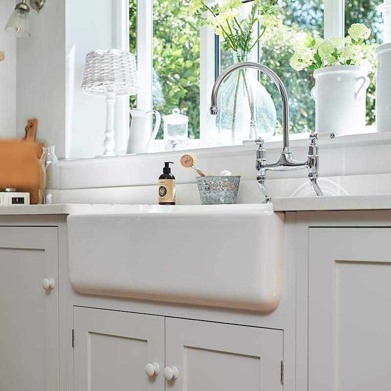 Shaws Farnworth Double 930mm Double Bowl Fireclay Butlers Sink