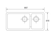 Shaws Edgeworth Double Bowl 1000mm Fireclay Butlers Sink