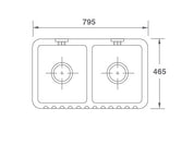 Shaws Ribchester 800mm Double Bowl Fireclay Butlers Sink