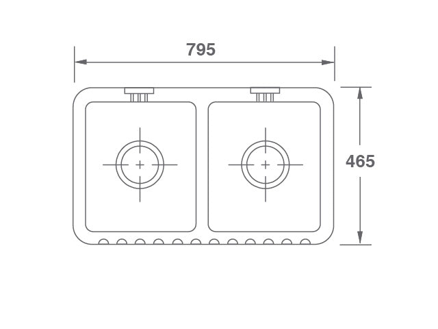 Shaws Ribchester 800mm Double Bowl Fireclay Butlers Sink