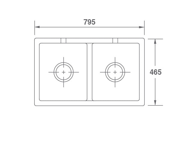 Shaws Shaker 800mm Double Bowl Fireclay Butlers Sink