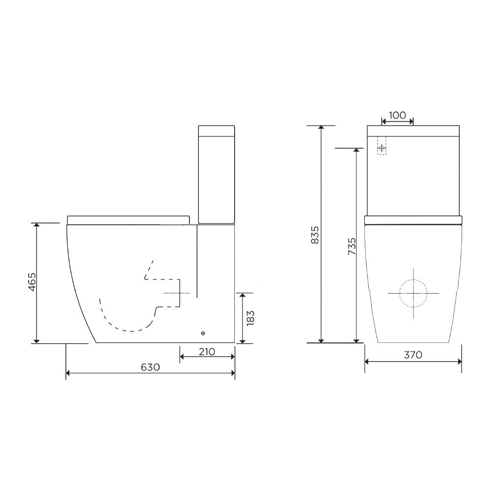 Synergii back inlet toilet suite | Wrap seat